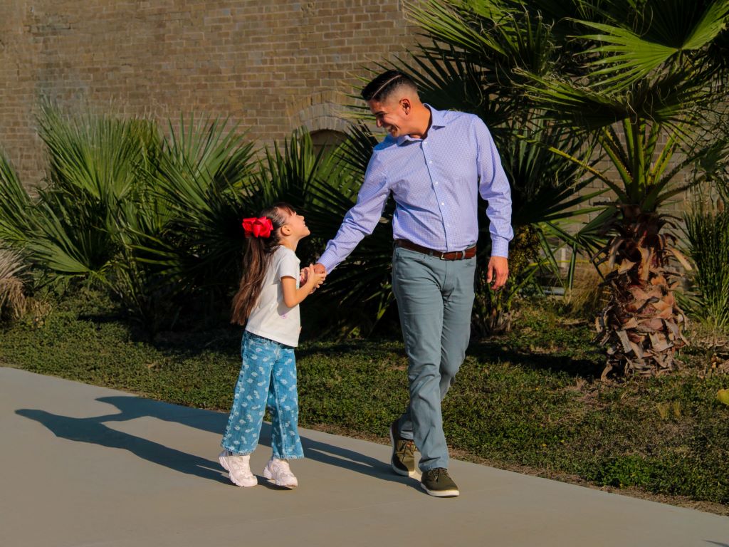 Marcus Cardenas with his daughter